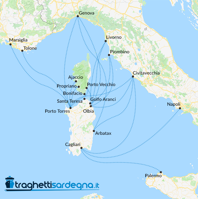 Traghetti per la Sardegna - tutti i porti